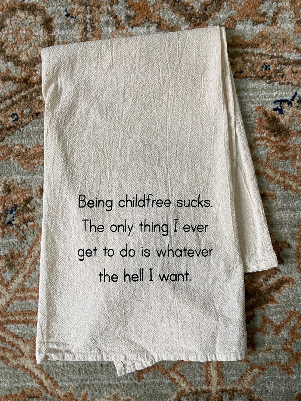 Natural Textured Cotton Towel With Funny Graphic